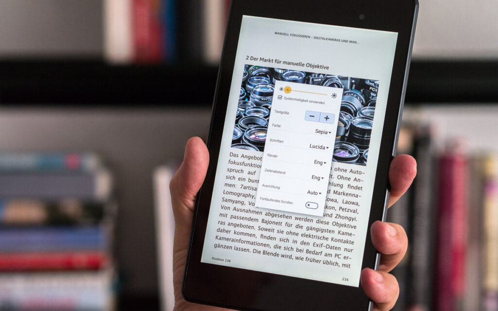 Altglas-E-Book und Kindle-App